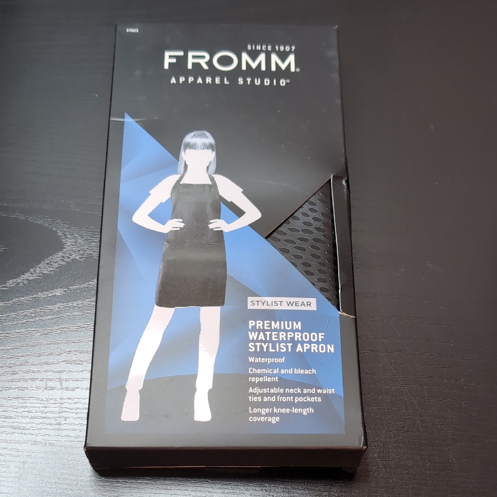 FROMM Black Premium Waterproof Stylist Apron Waterproof Knee Length